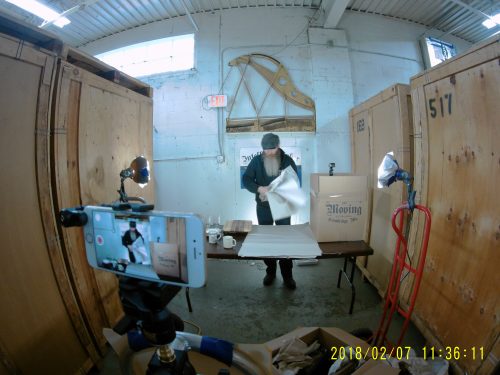 Joe recording moving and packing how-to videos at our Arlington warehouse.