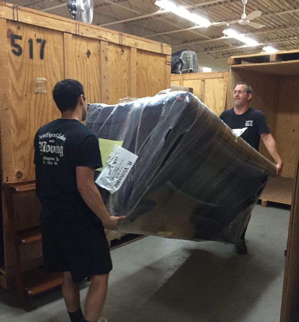 moving a sofa at storage